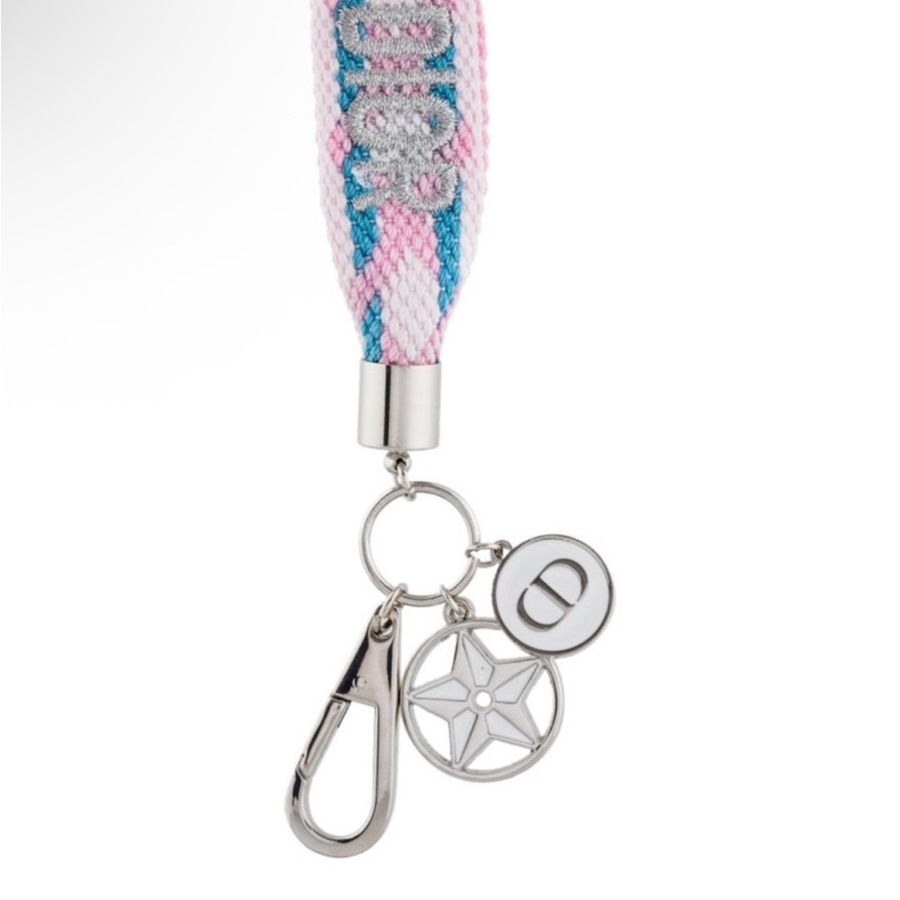 Dior Pink and Blue Key Chain/Bag Charm